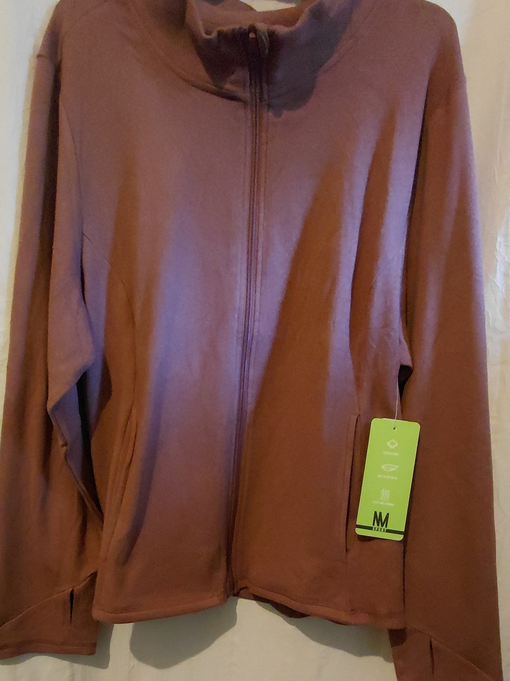 Nicole Miller Sport Mauve Lightweight Zip-Up Jacket NWT
